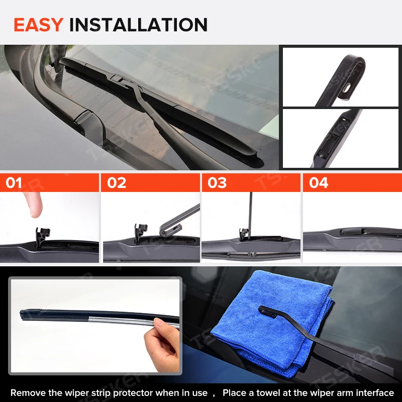 Jeep Cherokee 2019 Wiper Blades Front & Rear Wiper Blades Set For Jeep Cherokee (2014-2023) - Easy J-Hook Installation Cherokee 2015 Jeep - Foto 11