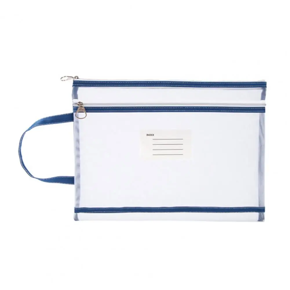 

File Holder Storage Bag with Lanyard Zipper Closure for A4 Documents Transparent File Organizer Holder with Capacity Compact