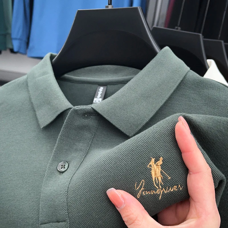 High end brand pure cotton long sleeve exquisite horse logo