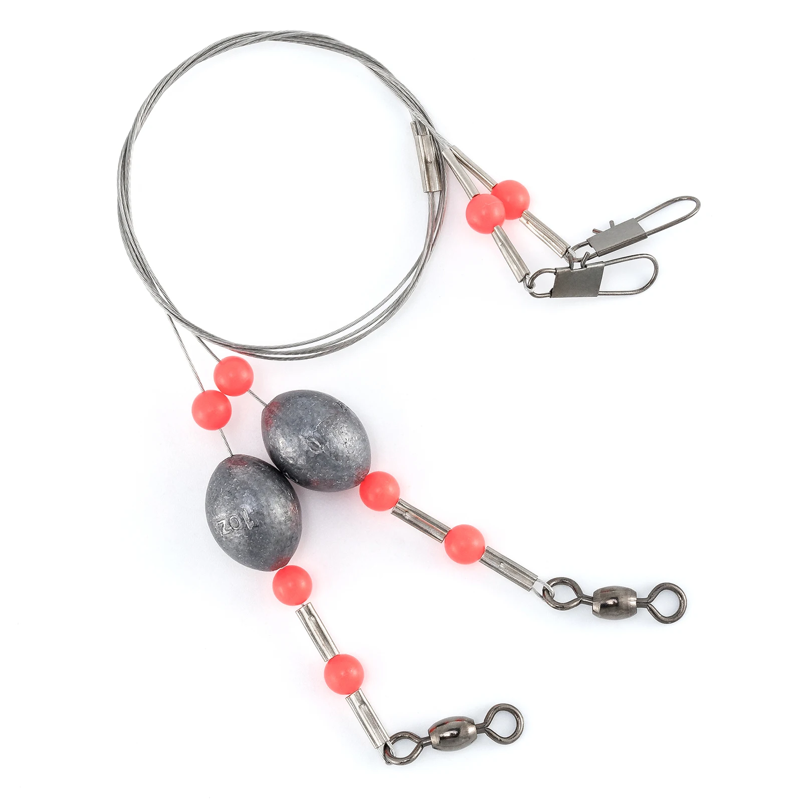 5pcsFishingWireLeaderReadyRigsLeadEggSinker14g28g55g