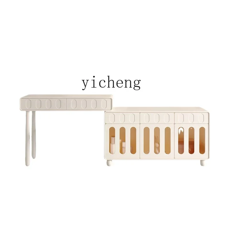 

ZC Cream Style Dresser Bedroom Modern Minimalist High-Grade Retractable Makeup Table New Chest of Drawers Dresser Integrated