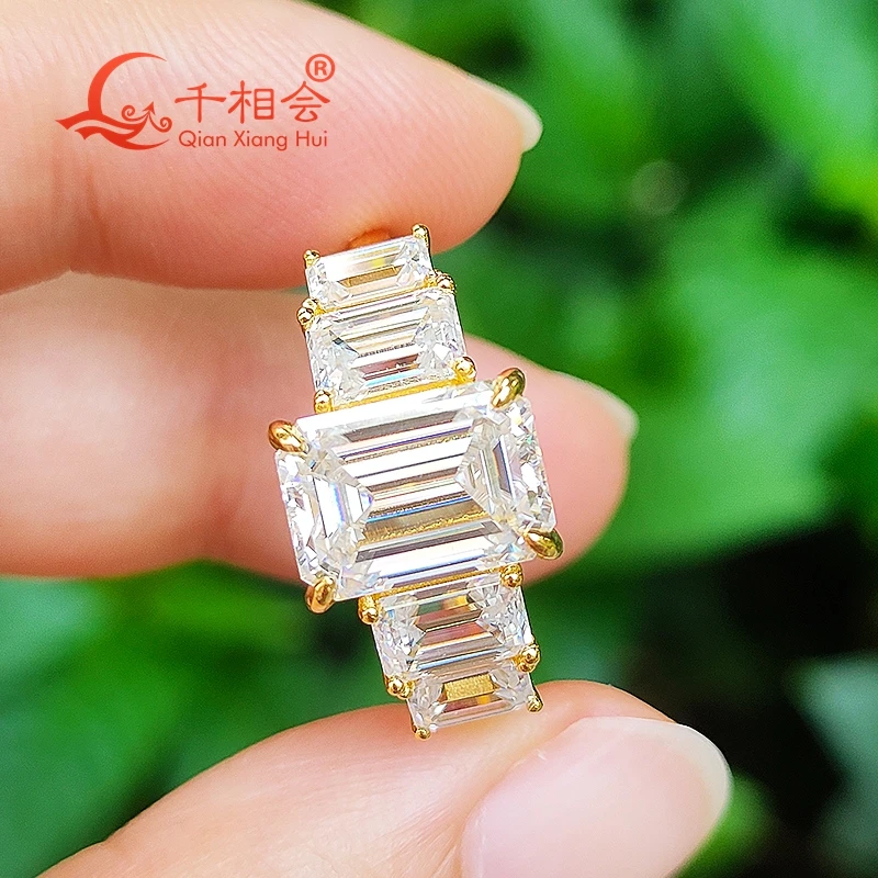 3.5ct 7*10mm 5pcs emerald shape Sterling 925 Silver half band Moissanite Ring women Diamonds Male fine Jewelry gitf datting new uhf vhf 144 430mhz dual band car radio walkie talkie small magnetic base stubby car antenna pl259 male