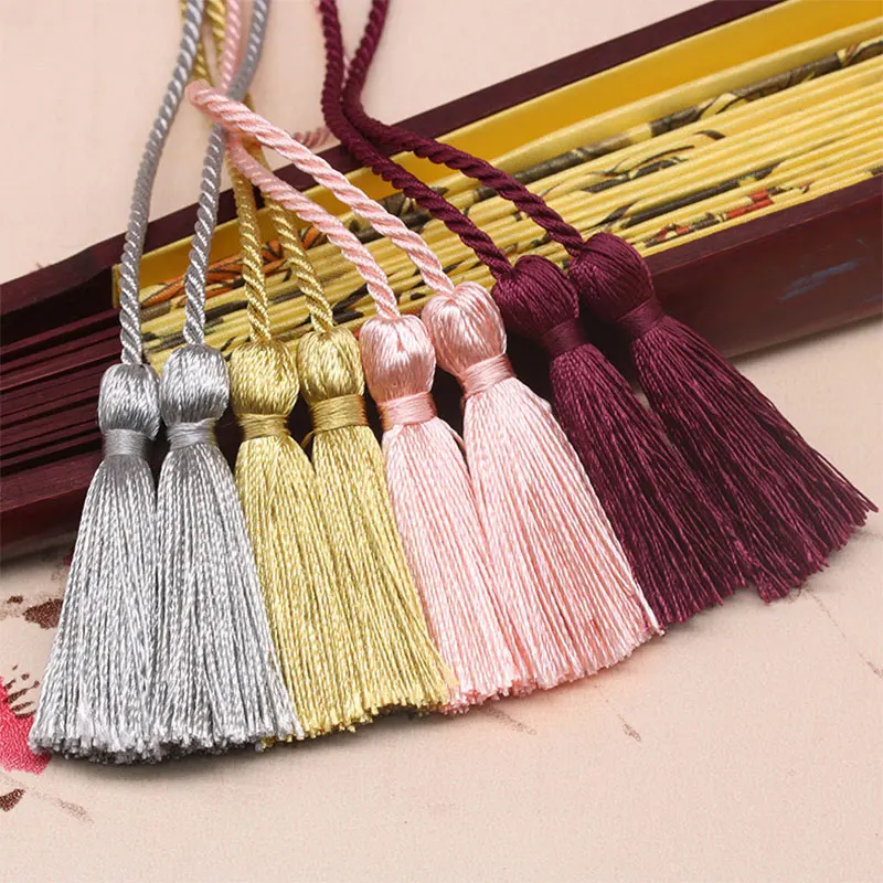 2/5/10Pcs Double Tassel Curtain Drapery Tieback Holdback Tassels 54cm Handmade Silk Bookmark Tassel For Curtain DIY Craft Sewing