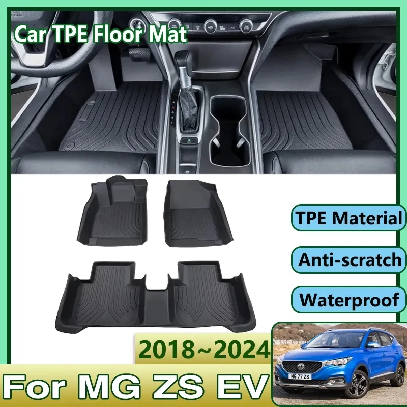 

Car Floor Mat For MG ZS EV 2023 Accessories 2018~2024 2022 2021 TPE Waterproof Mud Carpet Foot Cover Pad Full Rug Tappeto 2020