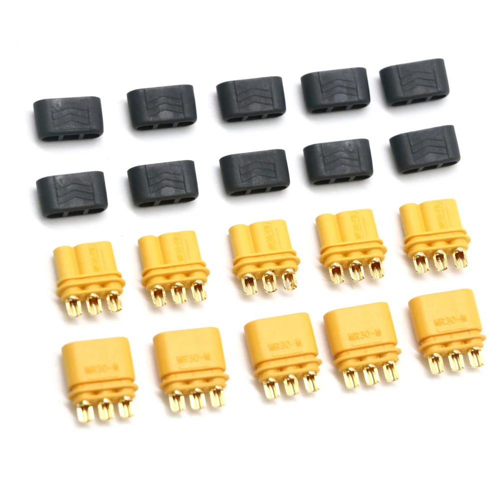 1/2 pair AMASS MR30 Male Female Connector Plug with Sheath Banana Plug for RC Lipo Battery RC Multicopter Airplane 1