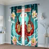 2pcs, Curtain Set New Year Wave Design Durable Polyester (without rod) Thermal Insulation, and Room Darkening Functions Perfect 6