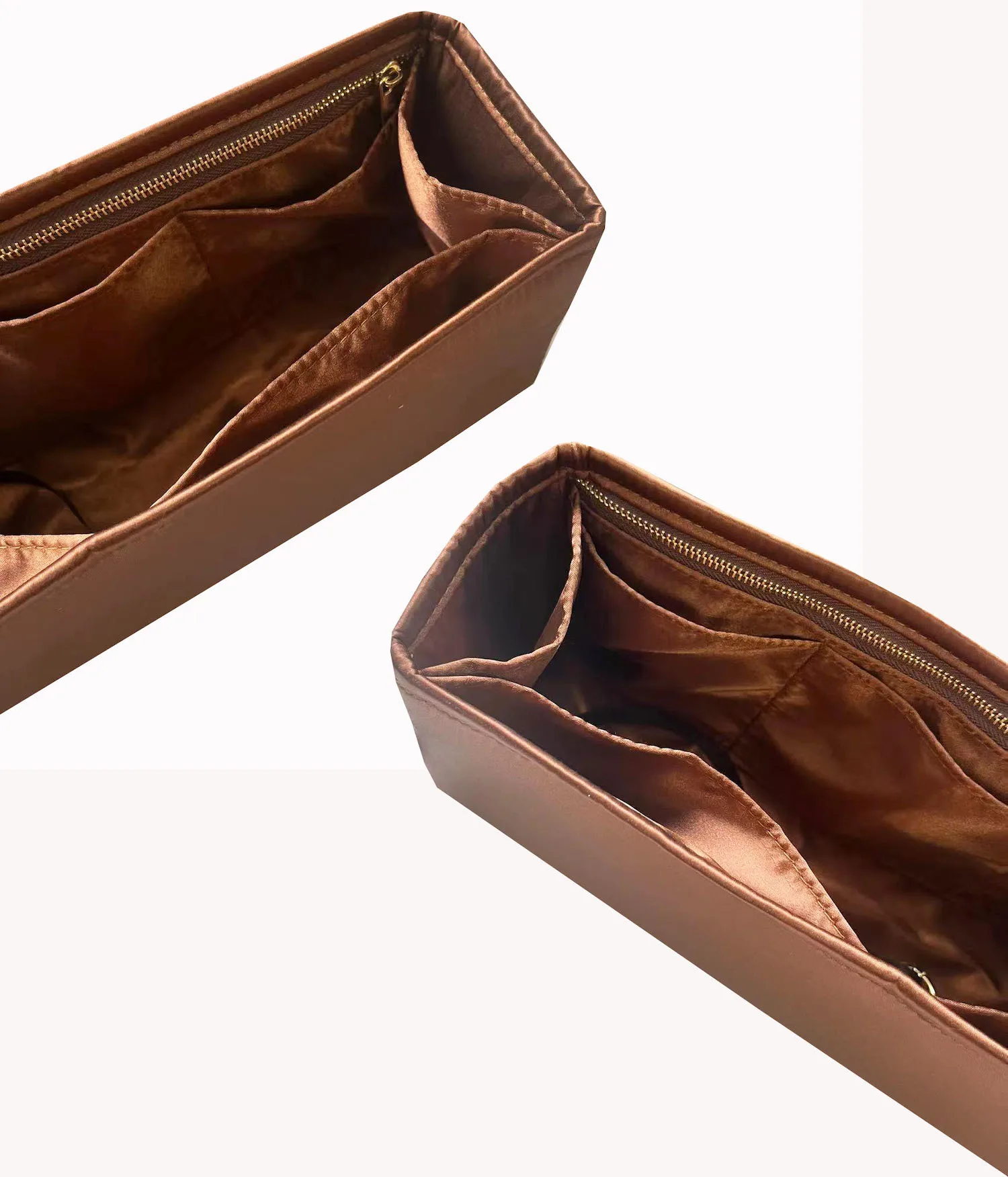 Inserto per organizer Borsa in acetato di seta Organizzatore Fodera protettiva per trucco per 25 borse Borsa interna per riporre Hobo Shaper leggero - immagine 3