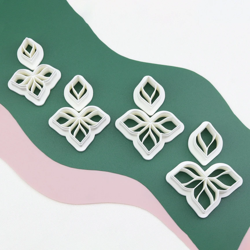 Earrings Clay Mold DIY Leaves Earrings Pendants Mould Soft Pottery Clay Cutter Handmade Jewelry Embossing Tools