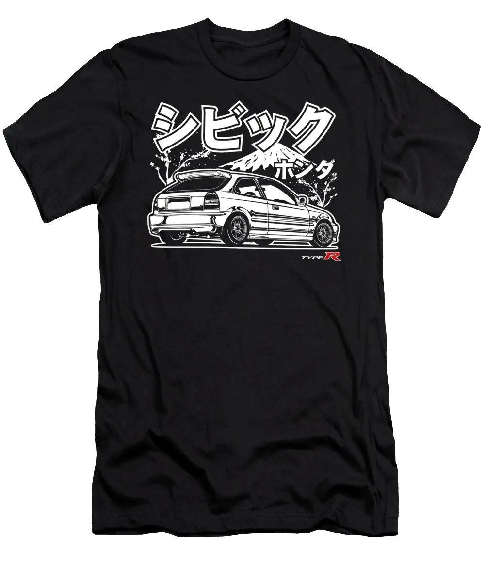 혼다 남성 및 여성 티셔츠 여름 신상품 Civic Type R EK9 자동차 오토바이 라이딩 매니아 트렌디 브랜드 반팔