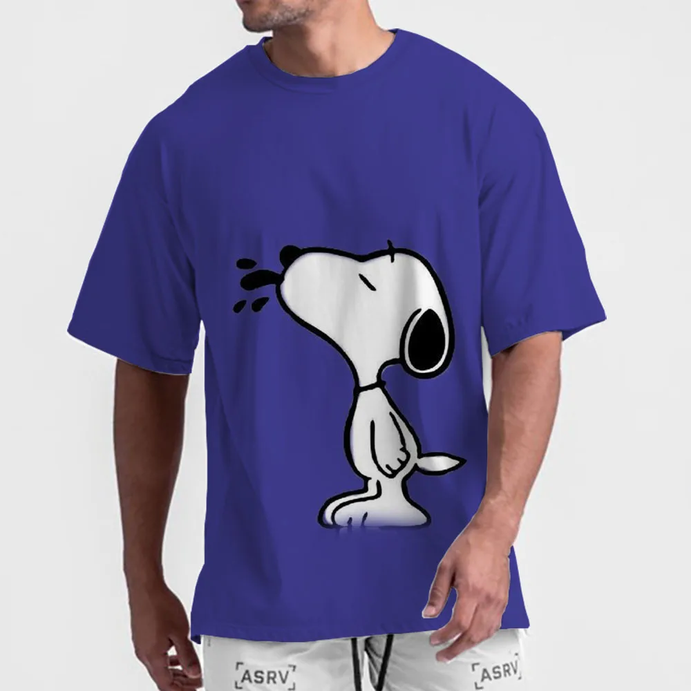 thumbnail image 1 of Camiseta de verano 2024 nueva para hombre, con estampado de Snoopy de Disney, informal, holgada, para fitness callejero, de gran tamaño y alta calidad, 1 of 4