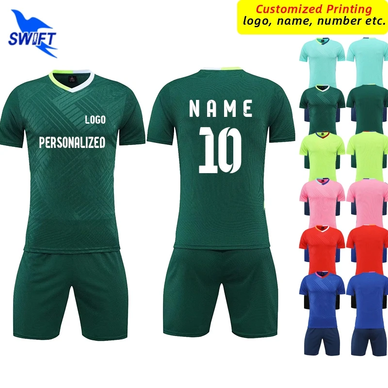 맞춤형 프린트 축구 유니폼, 남자 축구 저지, 키즈 운동복, 운동복 반팔 셔츠, 반바지 축구 세트 