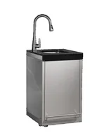 Armoire de cuisine extérieure, gril en acier inoxydable argenté, évier de Barbecue sans fumée de qualité supérieure pour pique-nique, matériau métallique 4
