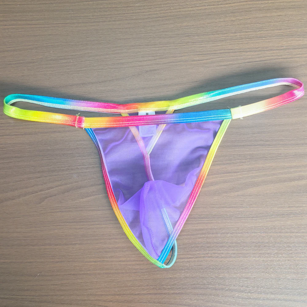 Men Sexy Briefs Mesh Sheer See Through Briefs Men's Underwear Low Rise Very Hot Lingerie Pouch G-Strings Thong Men's Clothing