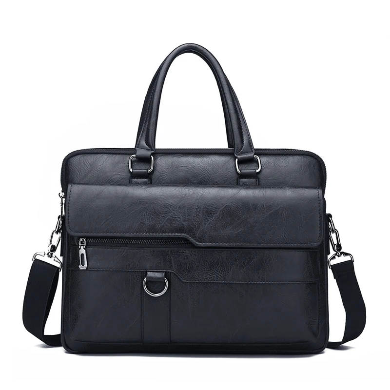 Briefcase Men s Business Handbag Vegan Leather 14 inch Laptop Bags Multifunction Shoulder bag Office Working.jpg