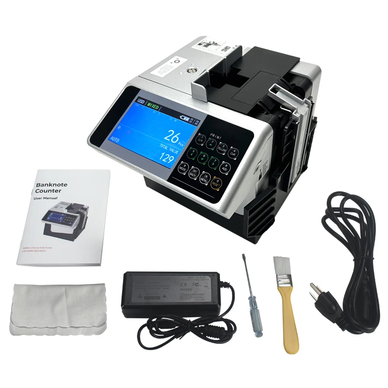 Mixed Calculation Value Money Counter Portable Chargeable Multi Currency Cash Banknote Detector Machine