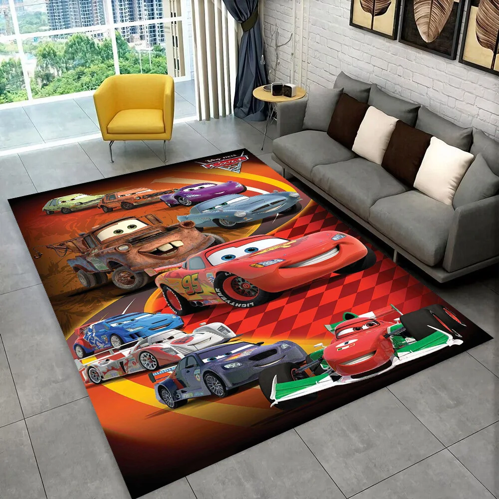 2025 New Cartoon Cars Lightning McQueen Gift Rug Carpet for Living Room Bedroom Decor Floor Mat Non-slip for Sofa Doormat Kids
