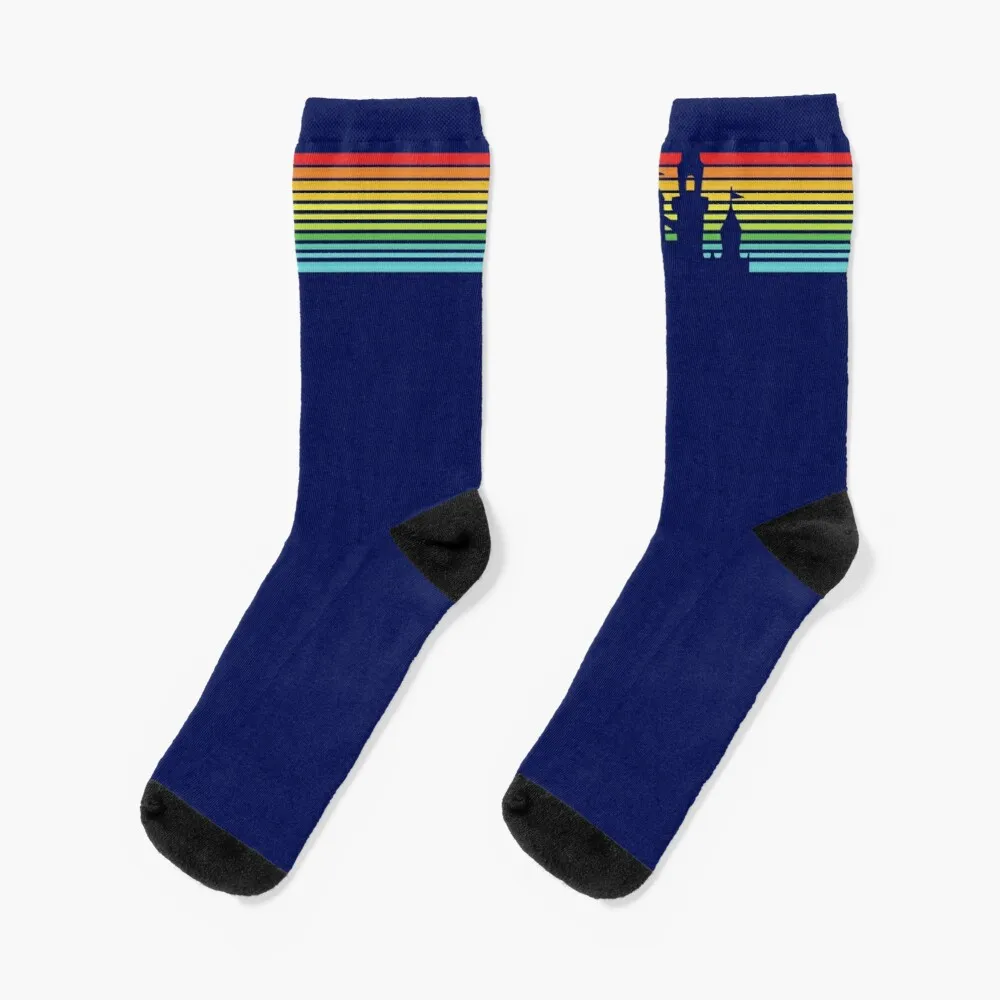 

Retro Castle Stripes Socks Thermal Socks Man Winter