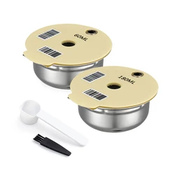 Stainless Steel Reusable Coffee Capsule Pods - Refillable Filter (60ML 180ML)