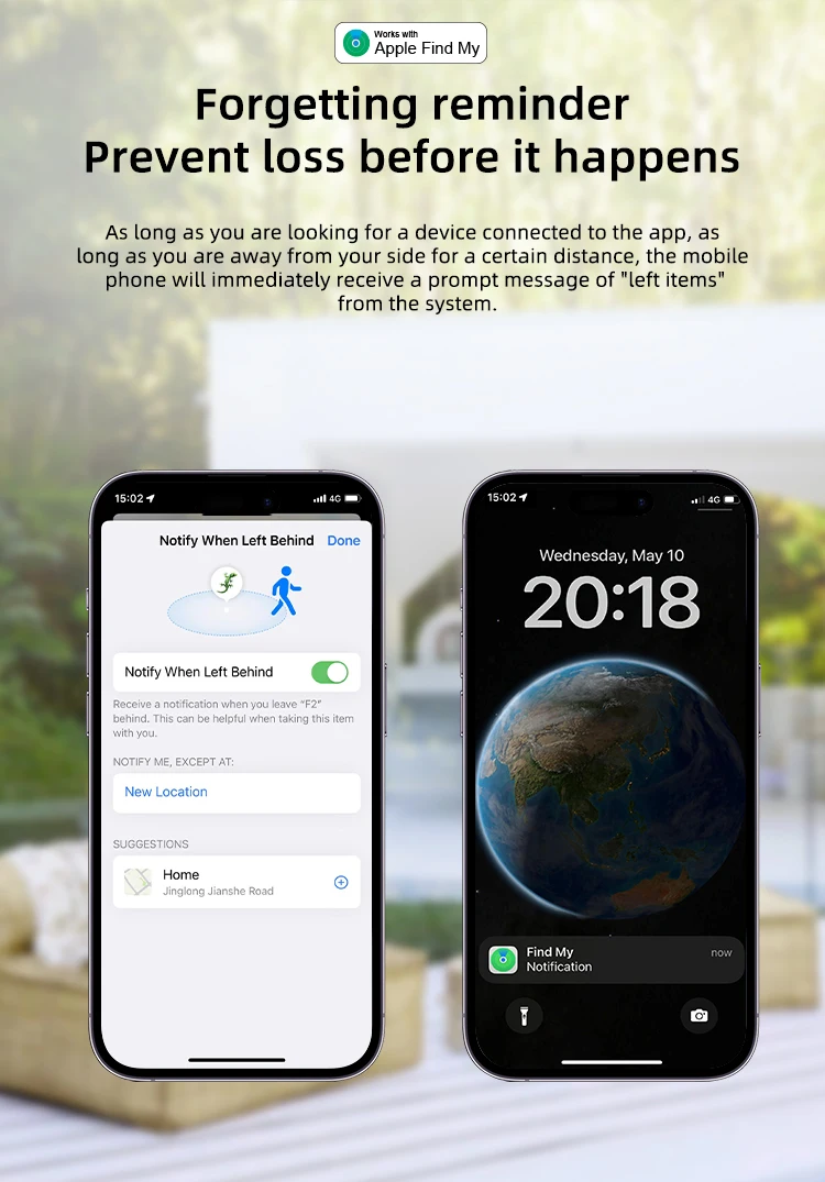 Bluetooth Key Finder GPS work with Apple Find My Global Network Smart AirTag Tra