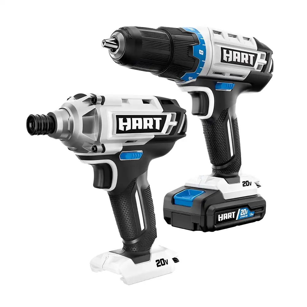 20-Volt Cordless 2-Piece 1/2-inch Drill and Impact Driver Combo Kit (1) 1.5Ah Lithium-Ion Battery Power Tool Sets