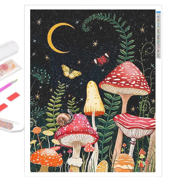 5D DIY Full Diamond Painting Dream Crystal Mushroom Forest Diamond  Embroidery Cross stitch Living Room Bedroom Wall Art - AliExpress