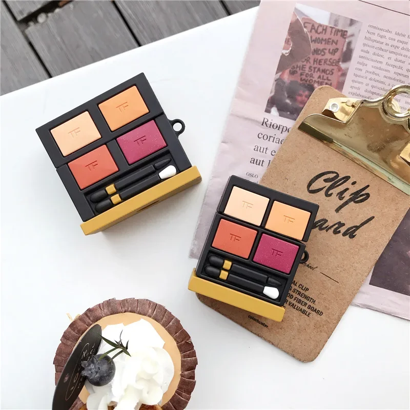 Fashion 3D brand eye shadow Perfume Bottle makeup case cover for airpods case1 2 Silicone wireless Bluetooth for airpods pro box