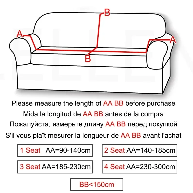 Velvet Elastic Sofa Covers 1/2/3/4 Seats Solid Couch Cover L Shaped Sofa Cover Protector Bench Covers 4