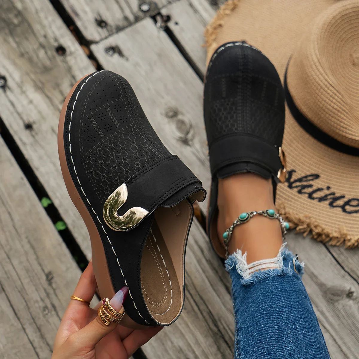 Summer Chic Women's Open Toe Low Heel Sandals