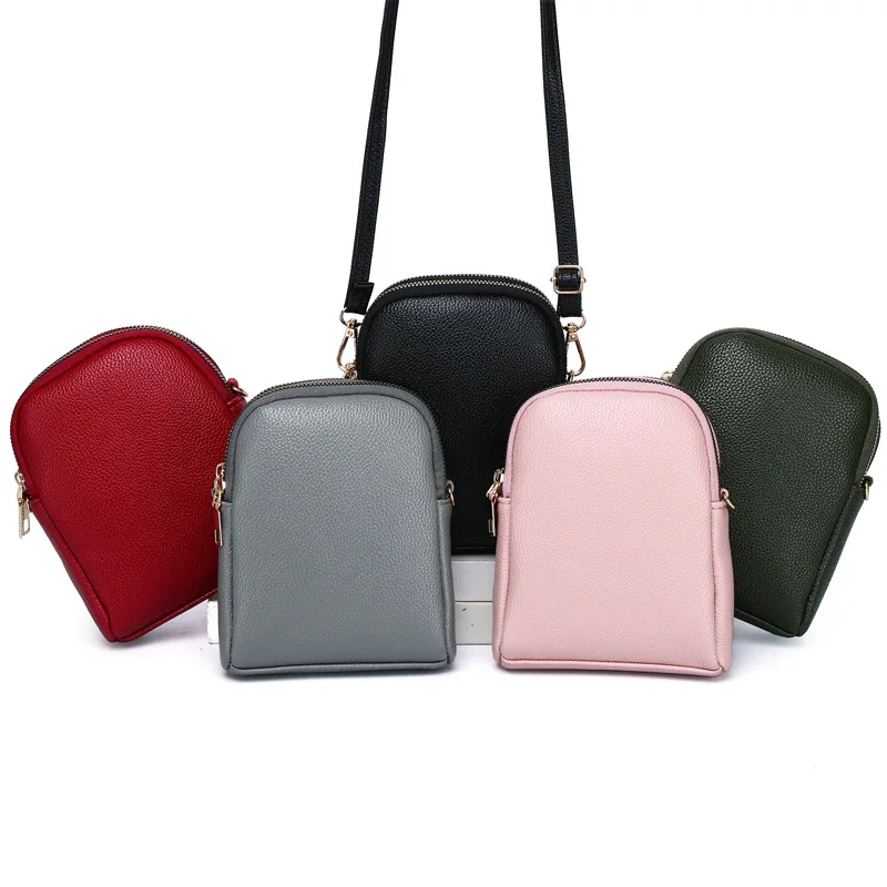 

New Color Bump Small Round Bag Light Luxury Texture Lychee Grain Single Shoulder Crossbody Package Women's Mobile Phone Packet