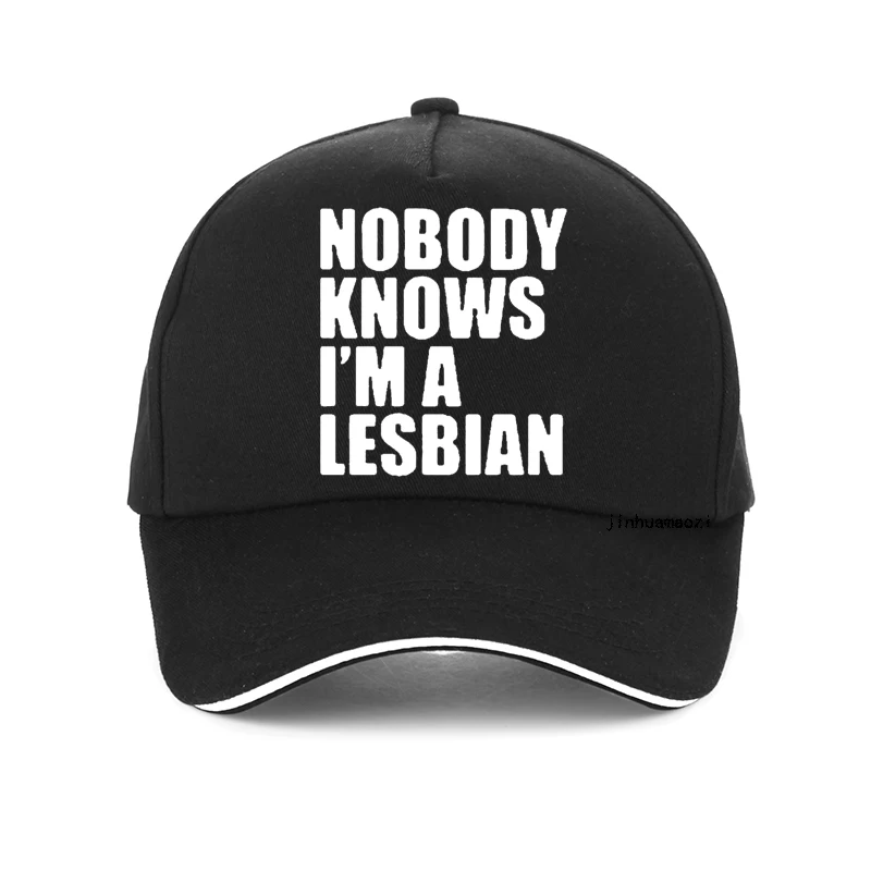 

Funny Nobody Knows That I Am A Lesbian Mens Dad hats Summer Hip Hop Print Baseball Cap Adjustable snapback hats gorro