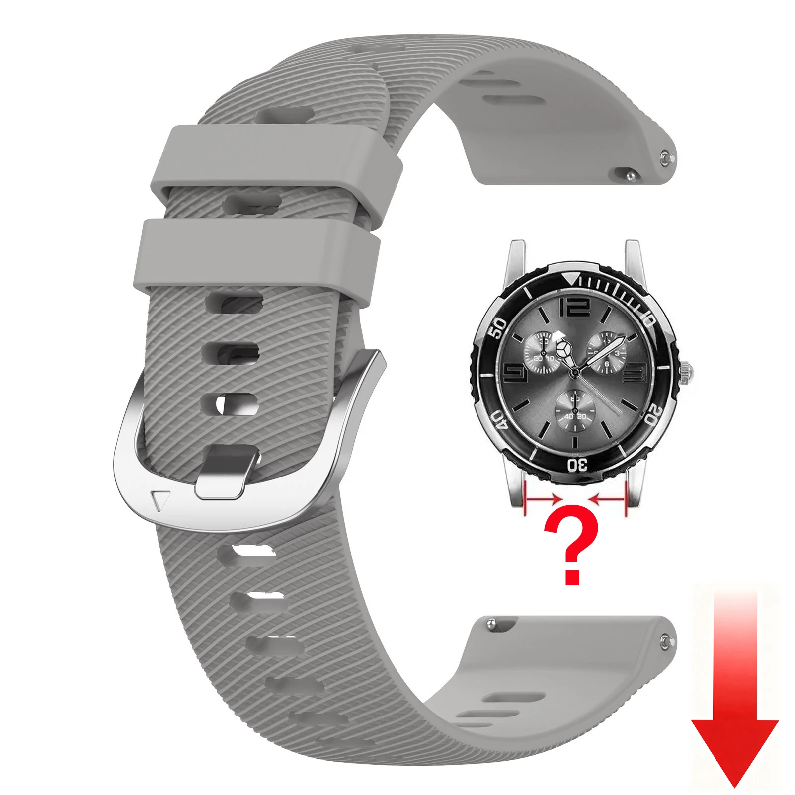 Versatile Silicone Watch Strap - Multiple Size Options