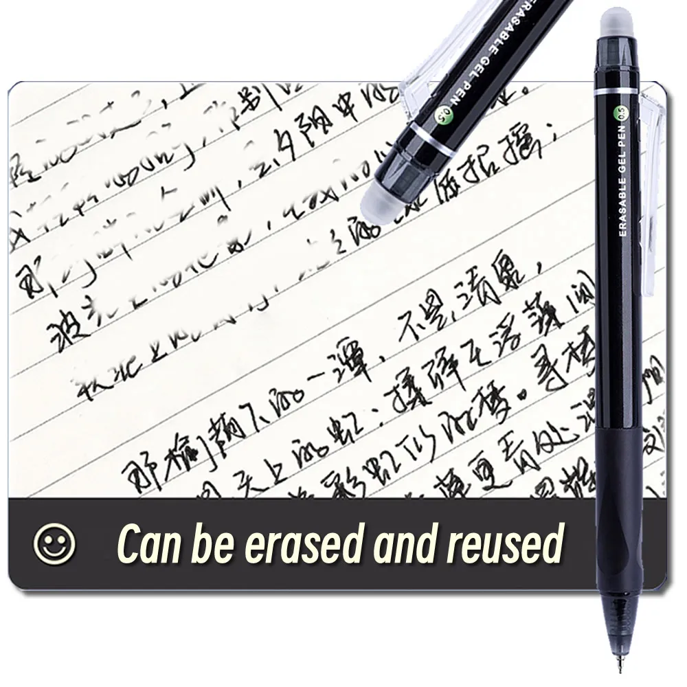 Retractable Gel Pens 1/5/10Pcs Erasable ST Tip 0.5mm Black Ink Stationery Supplies Aesthetic Kawaii Office School