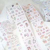 1Pc Kitten No Worries Series Washi Tape Sticker Decorative Collage Adhesive DIY Scrapbooking Hand Made Masking Stationery 4Style 1