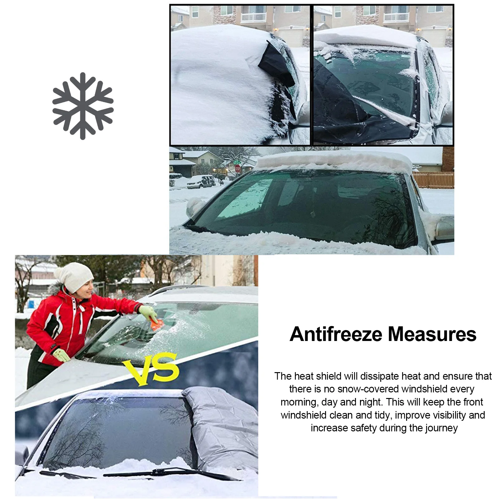 Windshield Snow Cover Ice Removal Wiper Visor Protector All