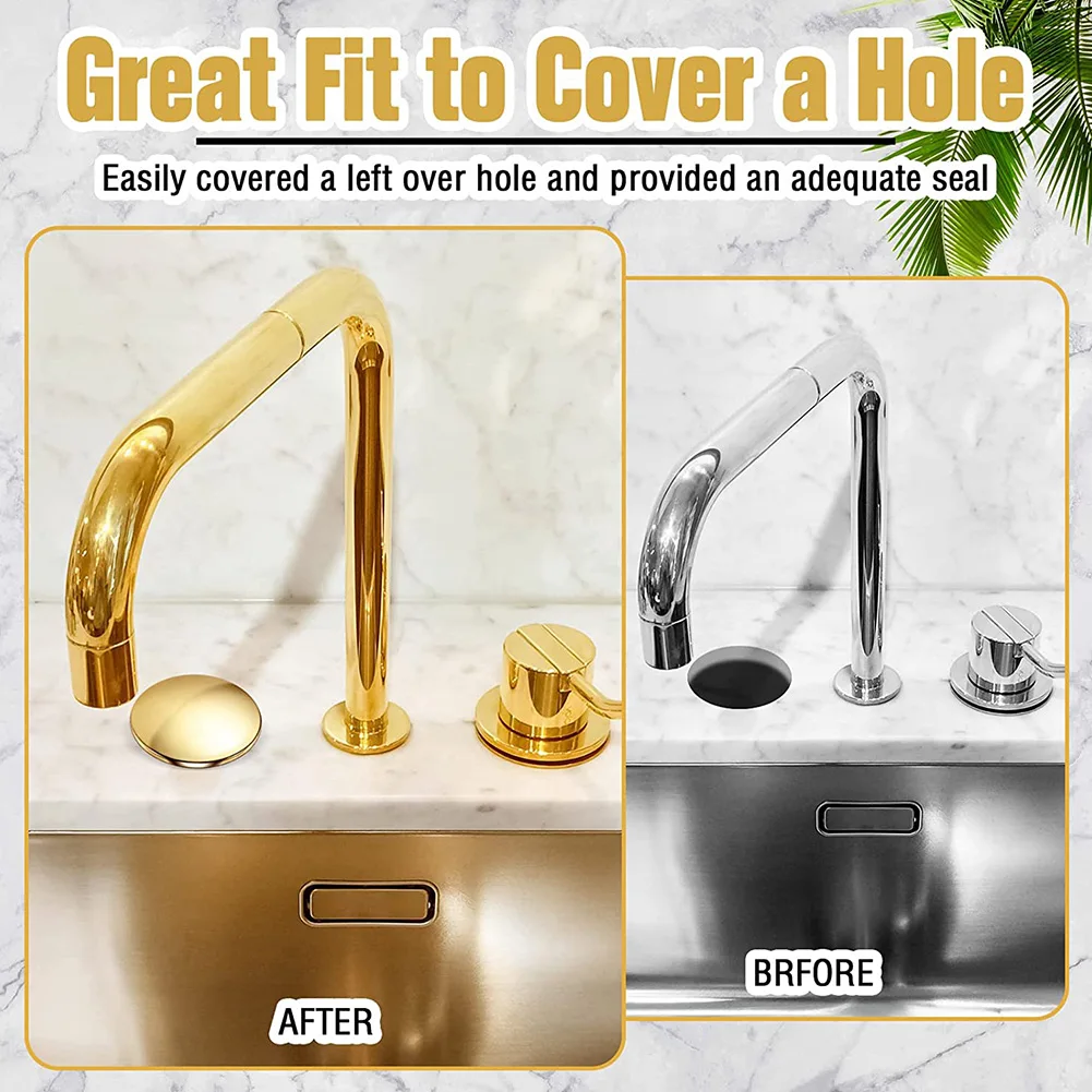 

Zinc Alloy Bathroom Accessories Faucet Hole Cover Tap Hole Cover Sink Hole Cover Water Stopper Basin Tap Drainage Seal