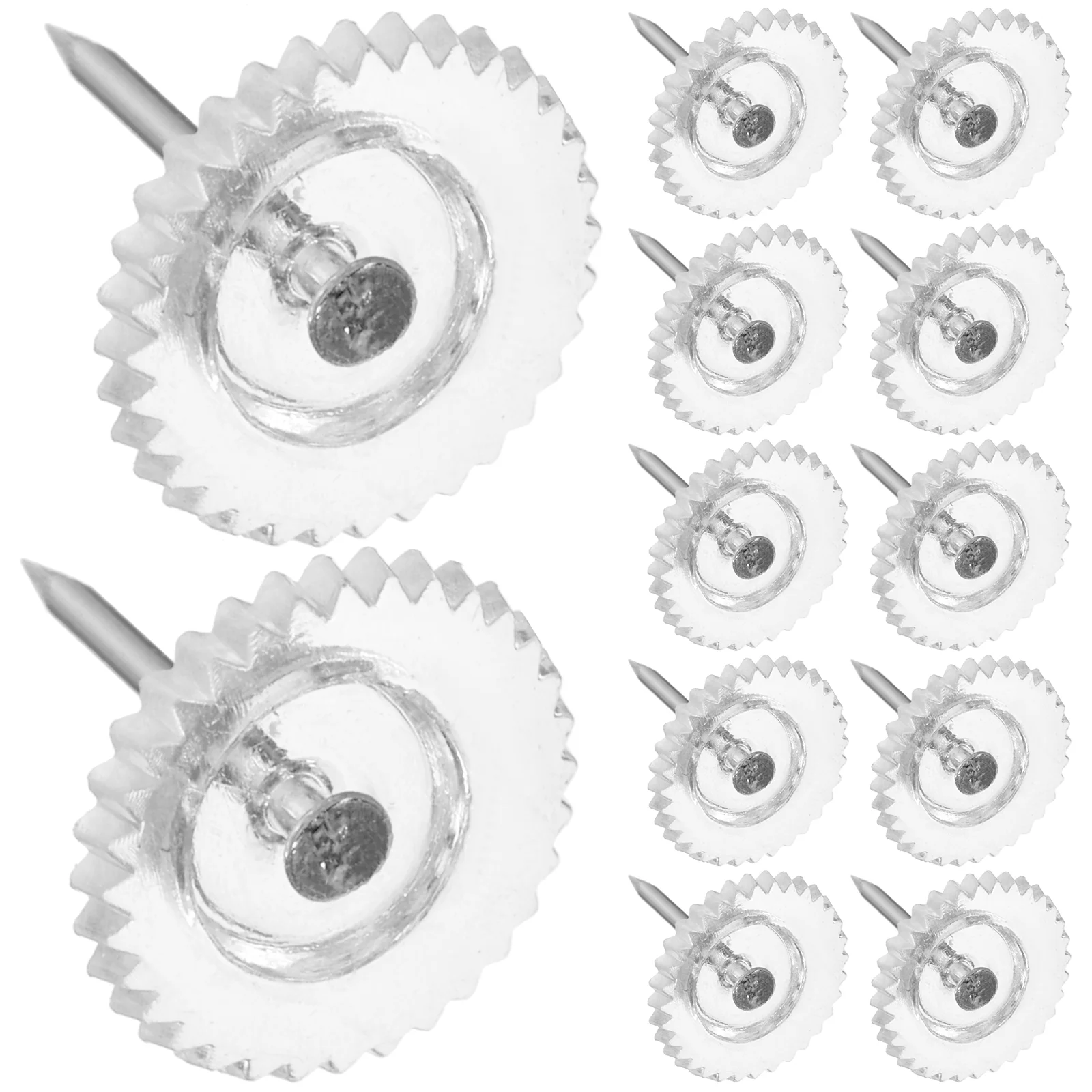 

100 Pcs Office Transparent Gear Plastic Thumbtack Decorative Tacks Map Pin Cute Push Pins Pp Clear