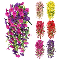 Artificial Hanging Flowers Morning Glory UV Resistant Yard Hanging Fake Plant Garden Wedding Party Decor Garden Balcony Supplies 5
