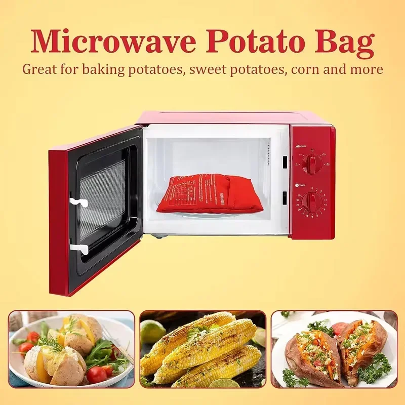 Microwave Potato Bag Reusable Express Potato Cooker Bag Baked Cooker 4 Minutes Red Baked Pouch Quick Fast Kitchen Gadgets