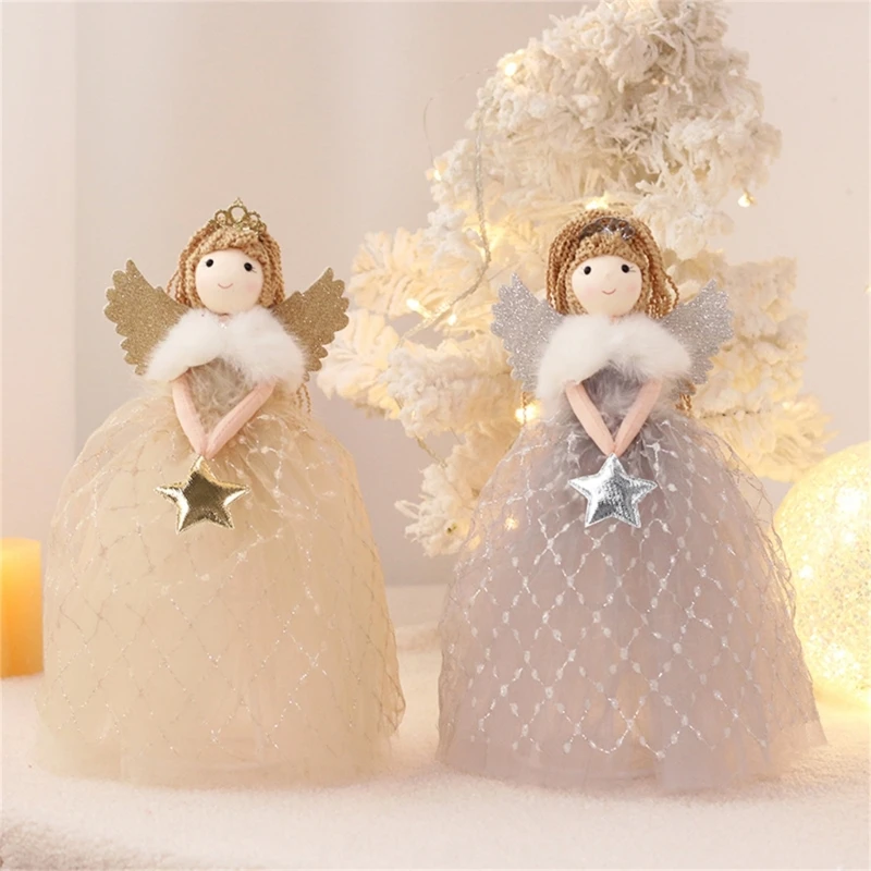 

Christmas Tree Toppers Fairy Ornament Desktop Decoration Festive Party Tree Top Decorations Home Garden New Year