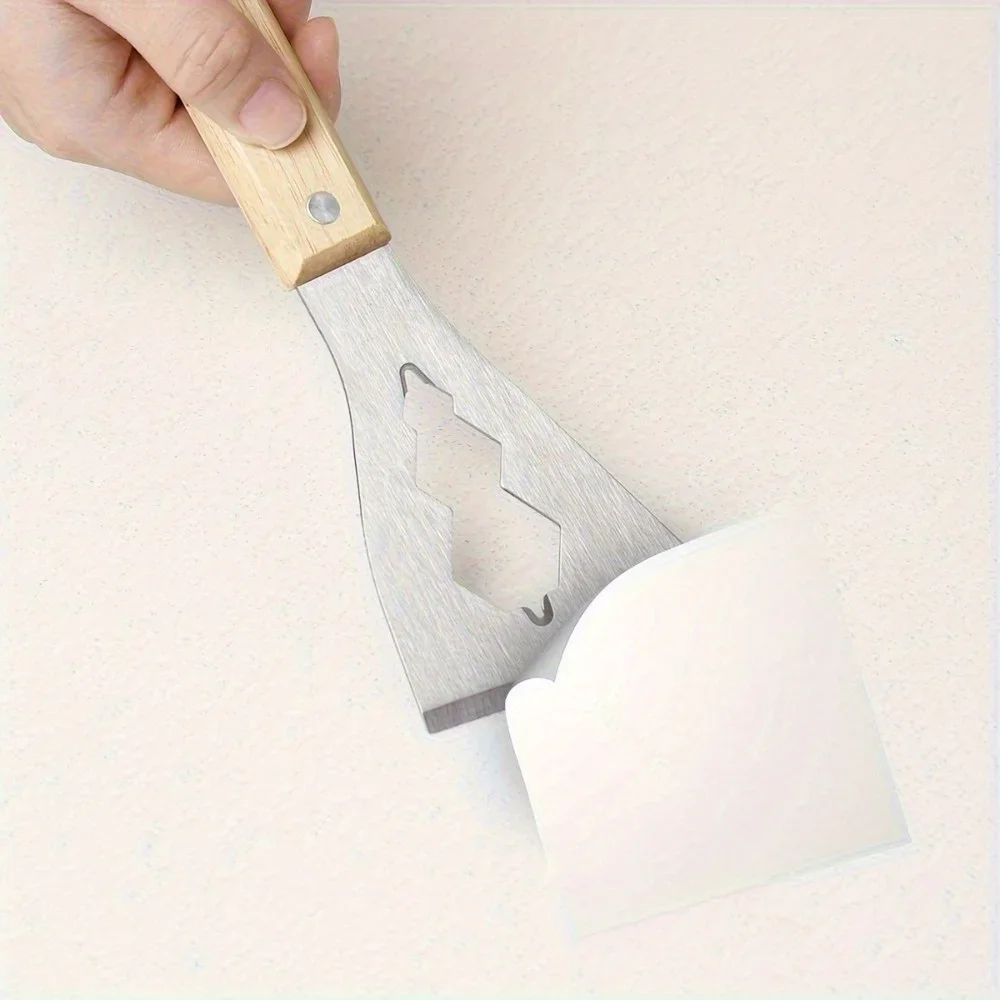 1pc Multi-Purpose Paint Scraper & Remover Tool with Ergonomic Handle & Serrated Blade - for Cement, Plaster, Paint Removal
