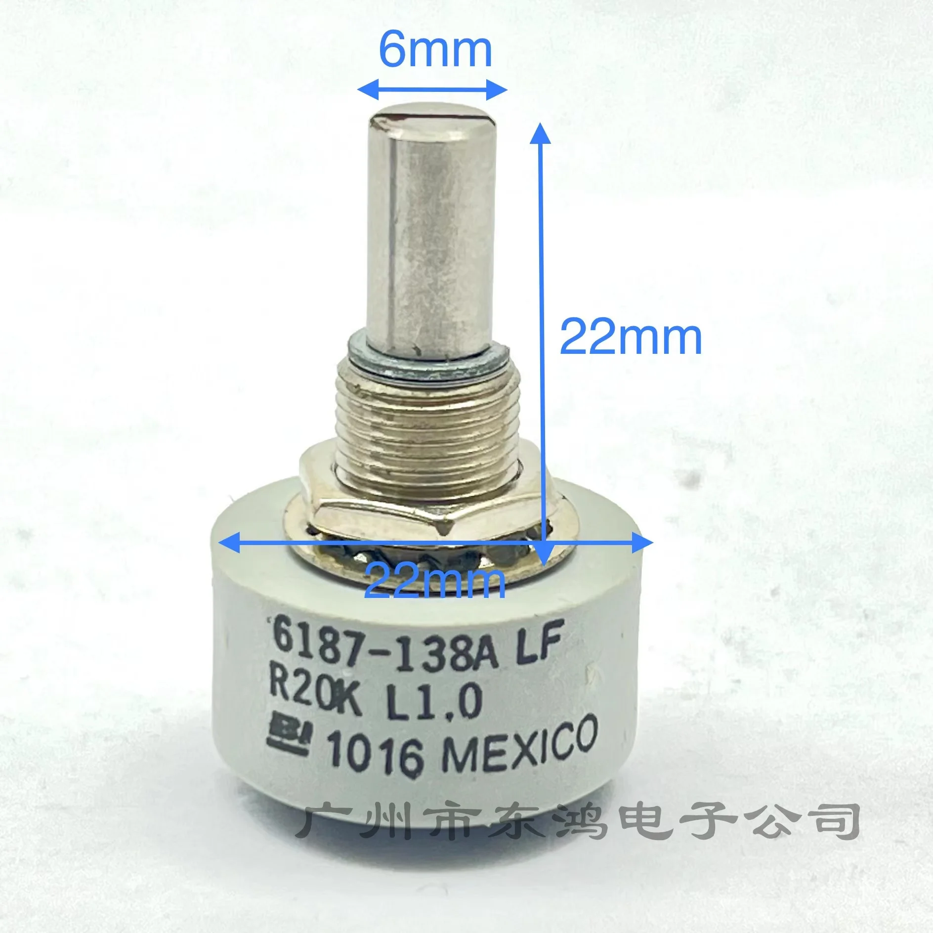 1 pcs 187 360 Degrees Without limit of 6187R Conductive Plastic Potentiometer 6187 20k Precision Resistor