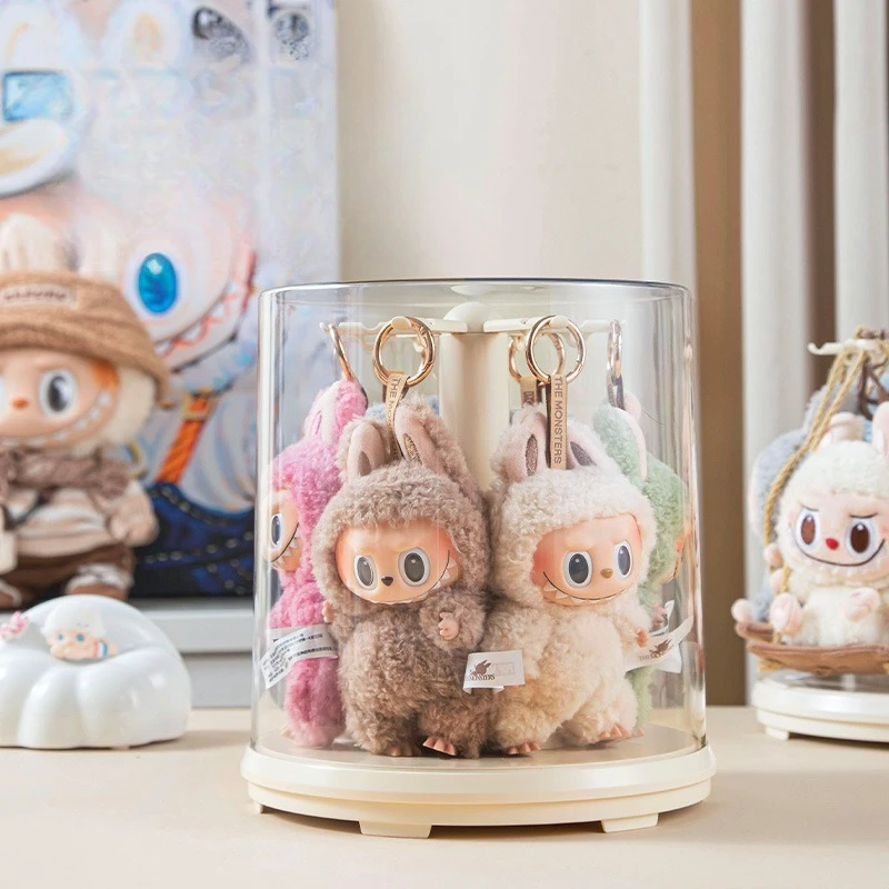 Boîte De Présentation Rotative 360° Pour Poupées Labubu – Vitrine Acrylique Anti-Poussière, Support Transparent Rotatif, Rangement Figurines & Boîtes Aveugles