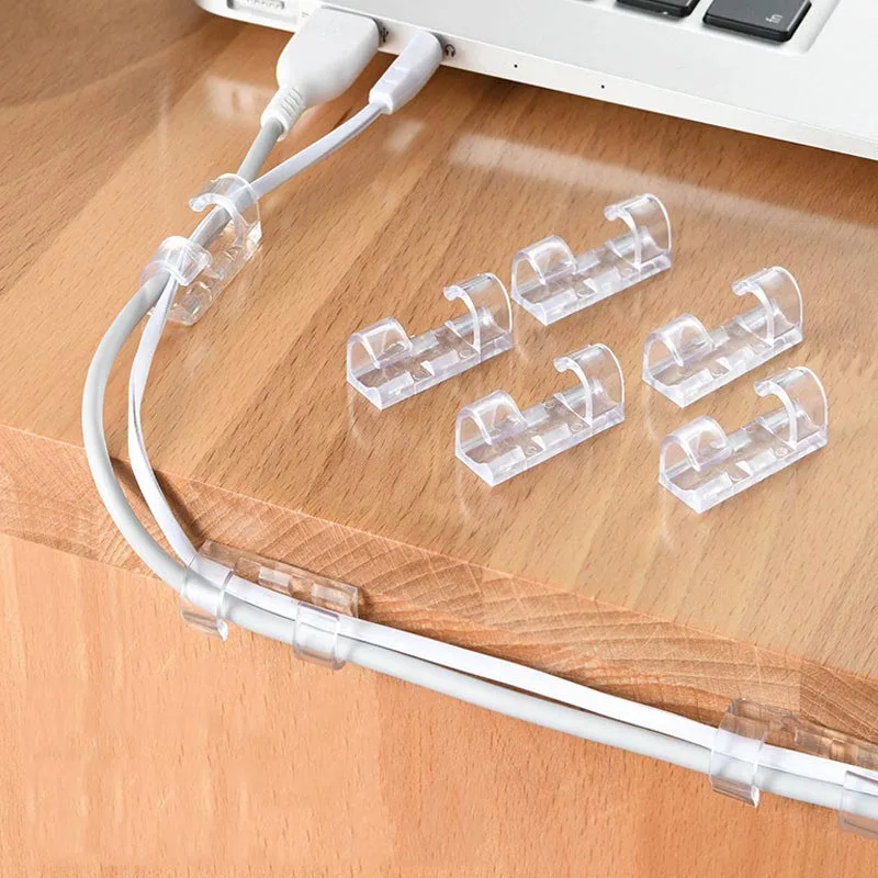 Cable Clips Organizer Drop Wire Holder Cord Management Self-Adhesive Cable Manager Fixed Clamp Wire Winder 16/20 Pcs cable organizer,cable clip