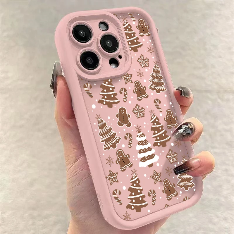 Festive Christmas Deer and Tree Graphic Soft Phone Case