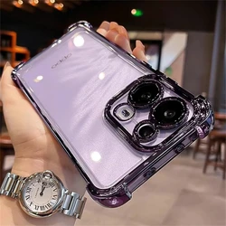 Enhanced Shockproof TPU Silicone Case with Camera Protection and Electroplated Transparent Design for Oppo Reno14 Pro (PURPLE)