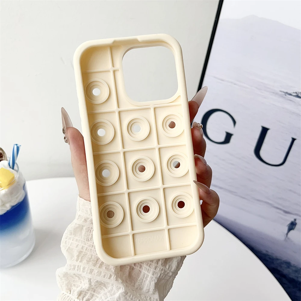 Liquid Silicone Phone Case with DIY Charm Holes - Solid Candy Cover