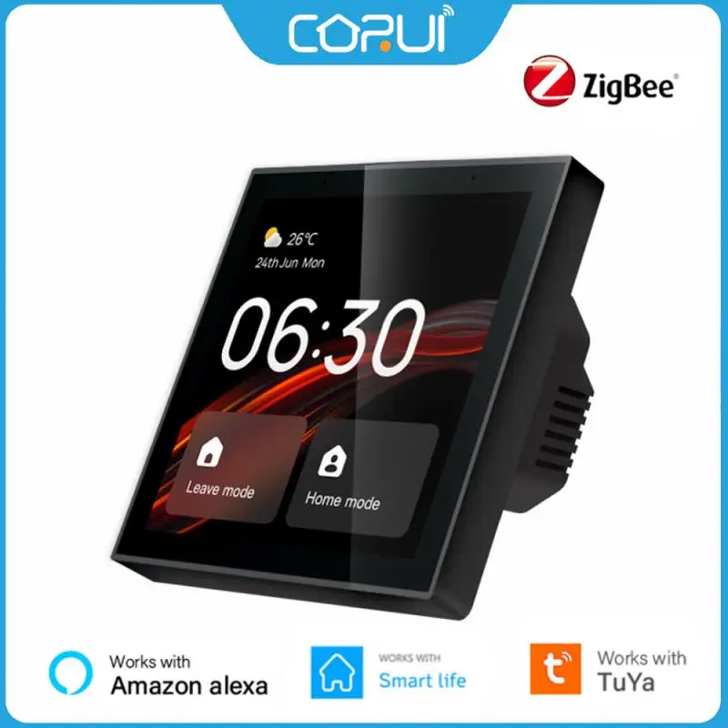 

CORUI Tuya WiFi 4 inch Smart Touch Screen Center Control Panel Smart Home Built-in ZigBee Gateway And Alexa Work With Samrt Life