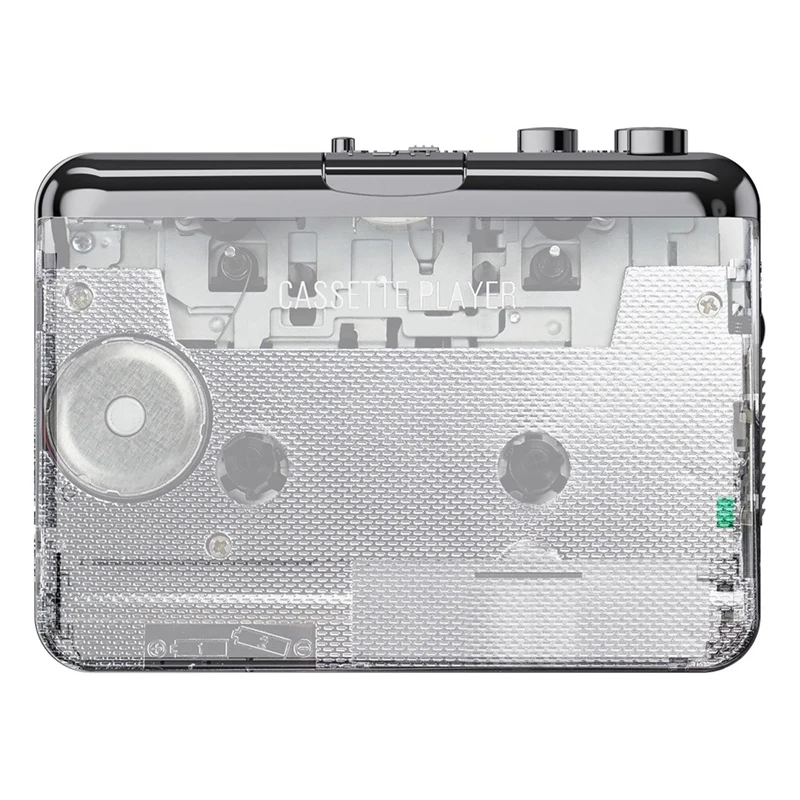 218Pt Cassette Tape To Mp3 Converter Recorder Tramite Pc Cassette Tape Player Con Auricolare Tape Cassette Lettore Musicale Trasparente