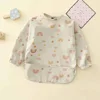 Kids Bibs Cartoon Animal Print Waterproof Bib Baby Food Bib Baby Rice Pocket Accesorios Bebe Long Sleeve Apron 5