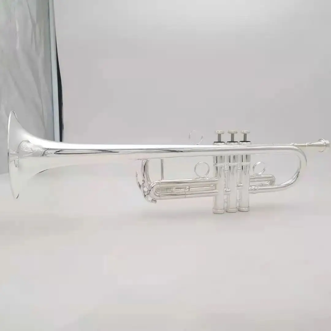 LT197S-99 Professional C Trumpet Silver Plated Music Instruments Profesional Trumpets C Tone Mouthpiece Accessories With Case
